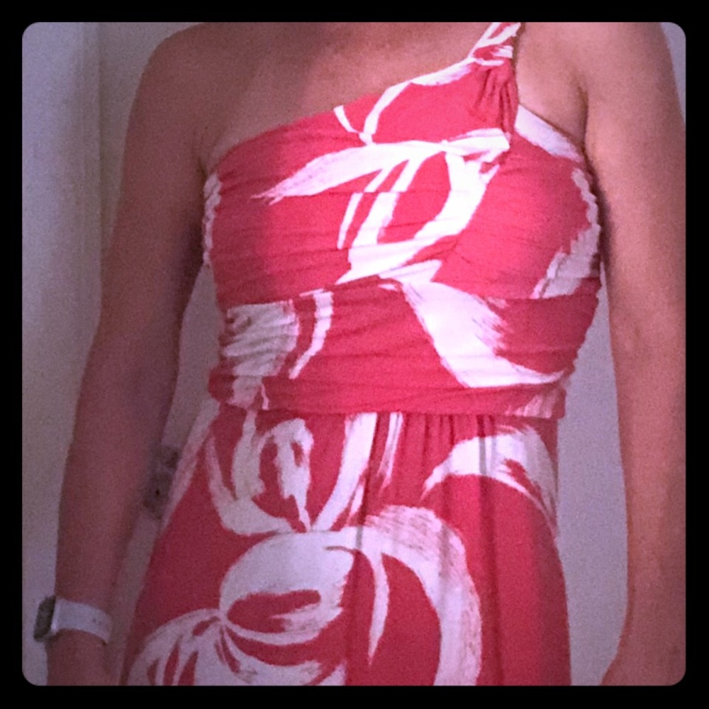 BCBG Coral One Shoulder Dress